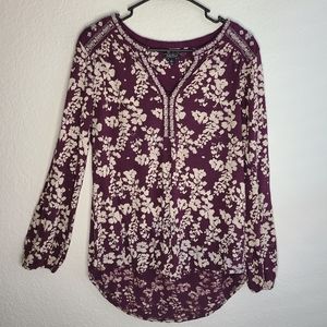 Lucky Brand Purple Foral Shirt